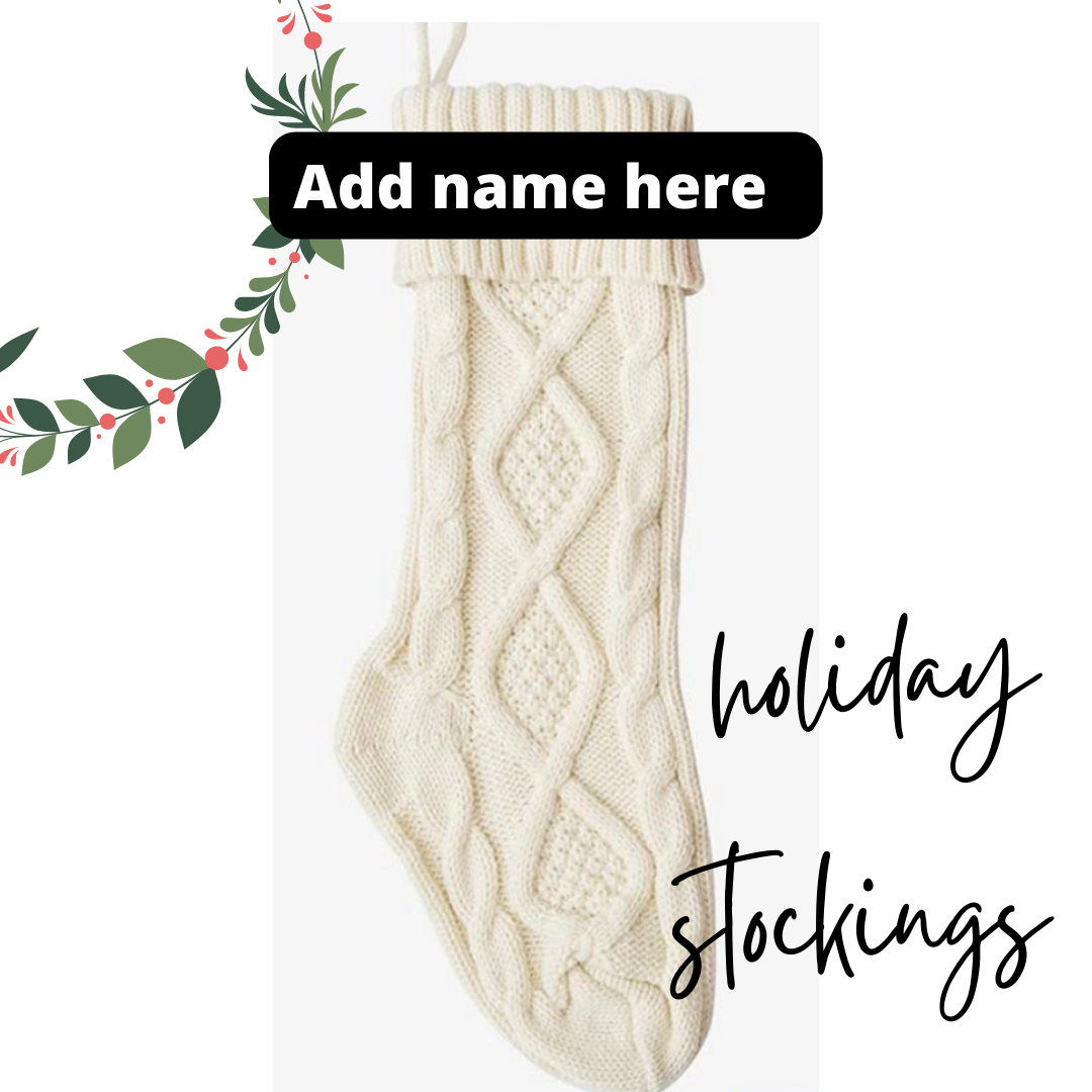 Custom name holiday stocking